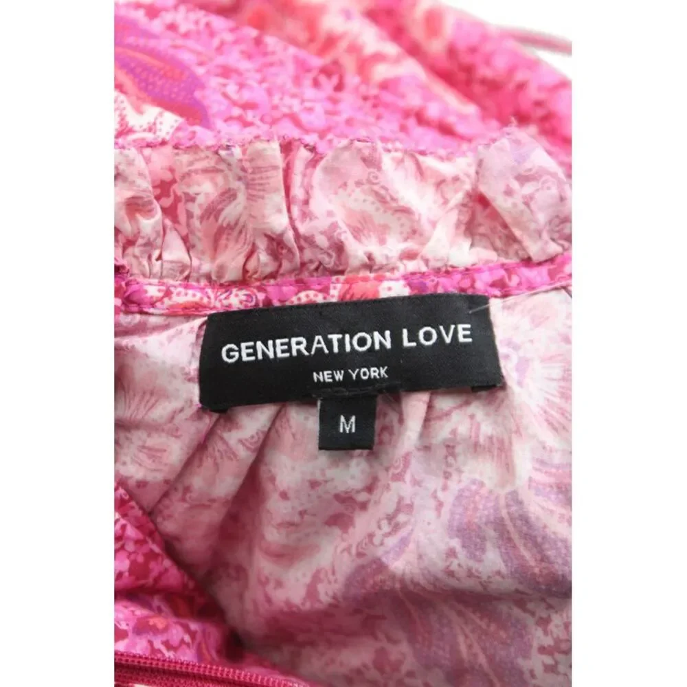Generation Love Womens Maxi Sundress Pink Floral Cotton Tie Back Size M